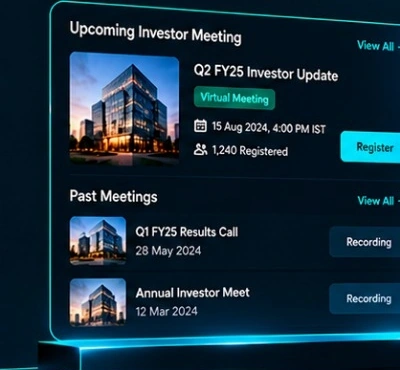 Illustrative portal screen with example data