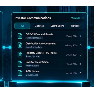 Illustrative portal screen with example data